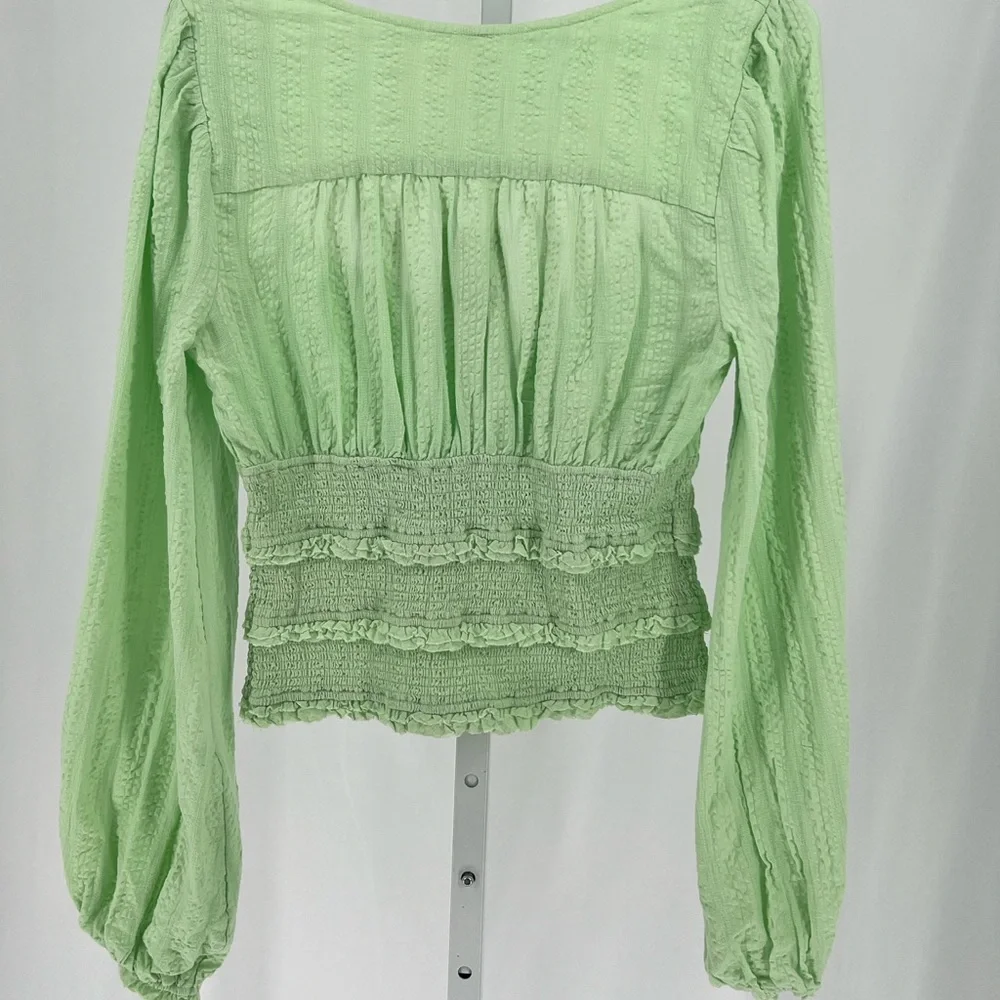 FREE PEOPLE - Lotita Queen Green Blouse.